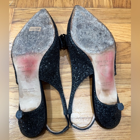 Kate Spade Olima Slingback Kitten Heel Sparkle Shoes - Picture 6 of 10